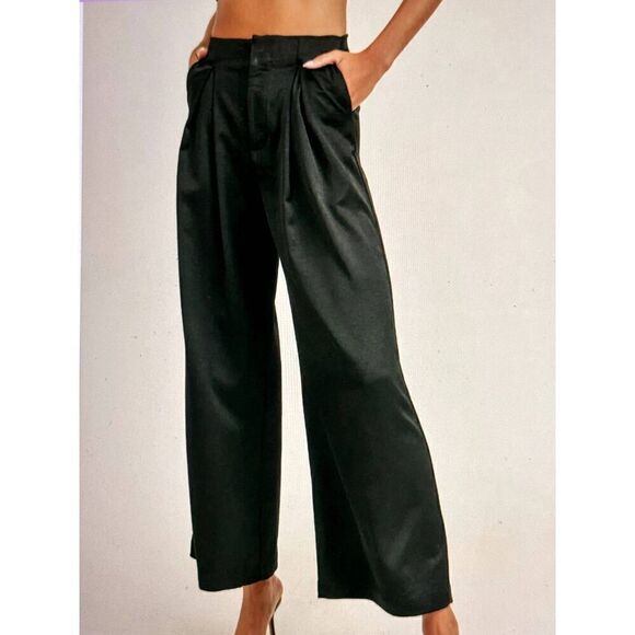 NWT Sage the Label "The Roxbury" Wide-Leg, High-Waisted Dress Pants Sz S / black - Picture 8 of 8